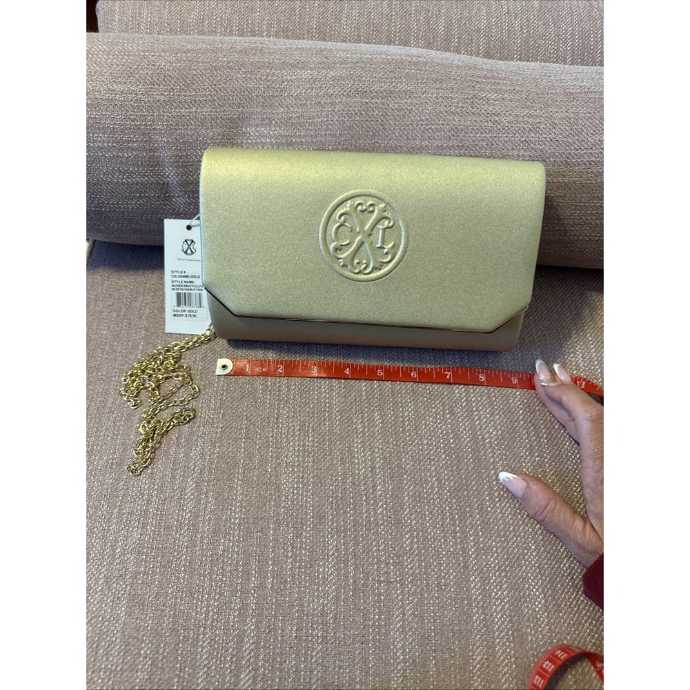 NEW CXL by Christian Lacroix Women's Madison Smooth Clutch w/Detachable Chain